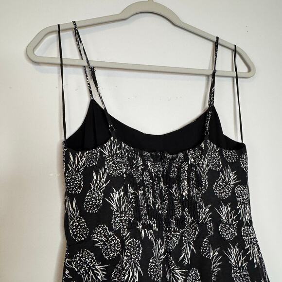 ASTR the Label Keilani Pineapple Print Linen Blend Midi Dress Black White S - Picture 6 of 9